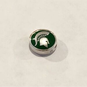 MSU Michigan State University Sterling Silver Slide Charm Bead Vintage by CBCO